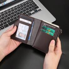 Men's Minimalist Solid Color Wallet & Card Holder With Multiple Card Slots For Men Wallet Mini Wallet Purse Wallet Card Wallet School Supplies