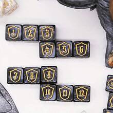 12pcs/24pcs MTG Dice Counter Set - Black Dice With Bold Yellow Number 1-6 And 7-12, Plastic D6 Dice, For Magic: The Gathering, TCG, RPG, Card Games - Basic Game Accessory, Family Dice Game Series - Multicolor - View 10
