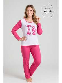 Women's Cold Weather Pajama Kit - Ideal For Cold Days, In Soft And Cozy Fabric - Nhiều màu - Xem 3