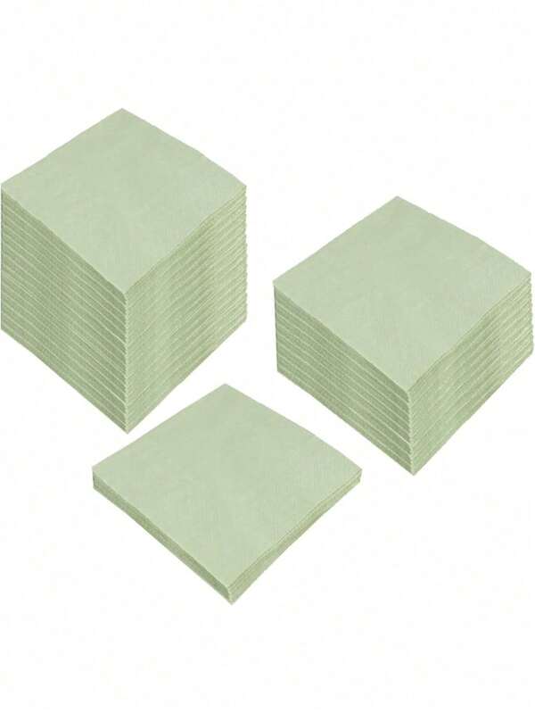 20/60/100 pièces Serviettes de table cocktail vert sauge pliées de 5 x 5 pouces dépliées de 10 x 10 pouces, serviettes jetables pour dîner, mariage, anniversaire, fête, réception de mariage, événement