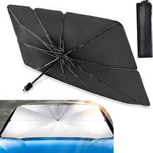 1 Stück schwere, silberne Titanium Wärmeisolierung & UV-Schutz Sonnenschutz für die Windschutzscheibe, passend für reguläre SUVs/Geländefahrzeuge, Autosonnenschutz, schützt Ihr Auto vor Sonneneinstrahlung, geeignet für Sommer & Regenzeit (Zufällige Farbe) - Verschiedenfarbig - Übersicht 15