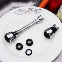 1 Set Combo de Grifos de Ducha Altos y Bajos ROOBZE, Grifo de Cocina de 2 Piezas con Cabezal Rociador Giratorio 360°, Grifo de Cocina