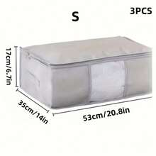 3 Pieces Of Holiday Decoration Storage, Clothes And Closet Storage, Clothes Quilts, Blankets, Storage Bags, Folding Zipper Storage Boxes, Large-Capacity Clothes Storage Boxes, Gray With Handles. Boy Valentine Heart Women's Valentinebedroom,Organizer,Organiser,Home Storage,White T Shirt Women,Black Pants Women,Ladies Winter Clothes,Dress,Winter Clothes For Ladies,Elegant Woman Dresses,White Shirt For Ladies,Long Sleeve,White Jumpsuit For Women,Spring Dresses For Women,Spring Outfits For Women,Spring,Spring Clothes,Minimalist,Summer Tops - Grey - View 13