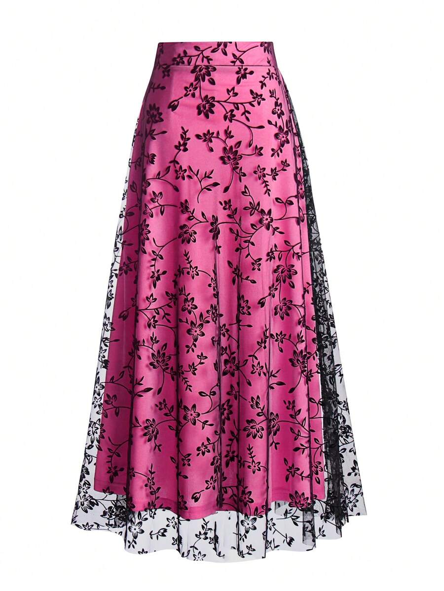 EARO 女士优雅通勤植绒网眼裙