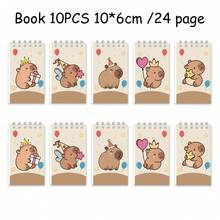 12件套水豚办公用品，水豚图案，12/10/8/6/5/4件套，史迪奇可爱口袋笔记本，便签本，卡通办公用品，卡通主题日记本，适合学生和办公室使用，返校礼物（部分商品随机发货） - 彩色 - 查看 2