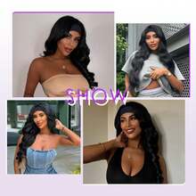 Headband Wigs For  Women Human Hair 18 Inch Glueless Body Wave Headband Wig Human Hair 100% Brazilian Virgin Hair Machine Made Head Band Wig 200% Density - Natural Black - Xem 9