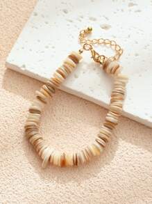 1/2/3/6/9pcs Multi-Color Natural Shell Asymmetrical Stone Sea Star Necklace Bracelet Set, Suitable For Women Spring/Summer Daily, Beach, Holiday & Casual Wear