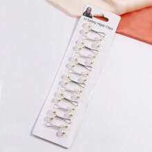 12pcs/Pack Wholesale U-Shaped Hijab Clip Muslim Scarf Clip Brooch Pin Headscarf Pearl Pins Jewelry Hijab Accessories
