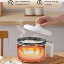 RAF Fogão e Vapor Elétrico Portátil Mini Para 1-3 Pessoas. Panela Elétrica Antiaderente Versátil Para Cozinhar a Vapor e Ferver Frango, Macarrão, Arroz, Sopa, Mingau, Aveia, Pães e Muito Mais, Rápido e Conveniente