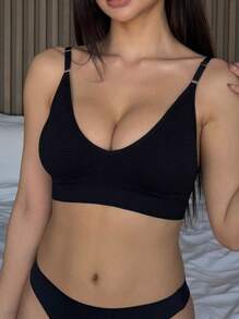 Adjustable Sports Bra With Seamless Supportive Back Design, Wireless & Wire-Free