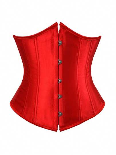 1pc Brocade Palace Style Body Shaper Corset, Waist Cincher With Adjustable Drawstring Waist Trainer