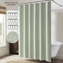 1pc Linen-Like Shower Curtain, 230g/M² Heavy Duty Washable Fabric Shower Curtain Set, Bathroom Hotel Bath Tub Thick Fabric Curtain, Valentines, Mother's Day, Wedding Holiday Home Decor, Includes 12 Metal Hooks Room Decor Bathroom Accessories Back To School - Multicolor - View 18