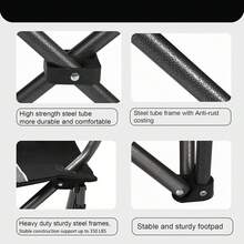 Silla de camping portátil de gran tamaño con acolchado completo para exteriores, capacidad de 350 libras, silla plegable resistente con portavasos, bolsa refrigeradora, soporte lumbar y bolsillo para cabeza, color morado - Negro - - Ver 11