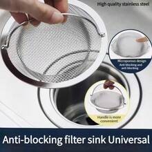 1PC 201 Stainless Steel Sink Filter Basket - Garbage Food Residue/Hair Collector Suitable For Efficient Dishwashing, Vegetable Juice Washing, Standard Sink Universal, Easy To Clean Grid Design, Easy To Clean Material, Essential For Modern Home Use - Multicolor - View 8