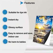 10 片可打印磁性片，4R（4 X 6 英寸）柔性磁性片，光面磁性纸，无粘性，用于喷墨打印机制作冰箱照片，DIY 工艺品照片磁性片，学校用品，返校