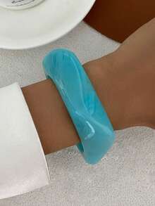 1 Stück Vintage übertriebener Mode Punk Stil acryl Harz asymmetrische Manschette Armband, minimalistischer dicker Schmuck, geeignet für den täglichen Arbeitsweg von Frauen, Treffen mit Freunden, romantischen Urlaub, Straßenfotografie, Modenschau für Frauen (das Farbmuster am Armband ist zufällig, dem tatsächlichen Artikel unterworfen)