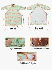 1pc Baby Bib, Feeding Cloths With Long Sleeve, Waterproof And Stain-Resistant, Suitable For Toddler And Infant - Multicolor - View 5