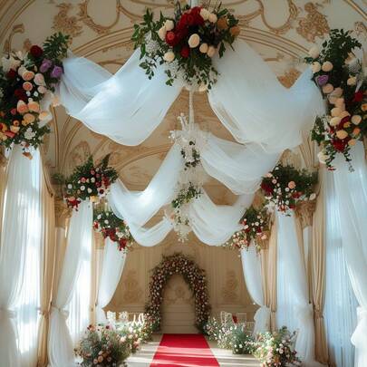 1 Stück/2 Stücke eleganter weißer Hochzeitsbogen mit transparentem Hintergrund, geeignet für Innen-/Außenzeremonien, Partys und Bridal-Shower - Hochzeit, Partydekoration, ideal für Laubendekoration, Decken- und Bühnentransformation, Bastel-DIY-Hochzeitsbogen, usw.