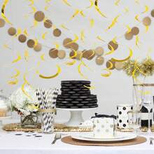 6件/12件/套 玫瑰金双尾螺旋吊坠，PVC材质，适用于婚礼、生日、周年纪念装饰，漩涡花朵装饰，活动装饰 - 彩色 - 查看 12