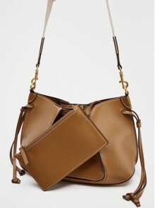 [Bolso de Mujer de Bandolera] BOLSO MINI PLISADO, Bolso de Hombro Simple de unicolor para Mujer, Pequeños Bolsos de Bandolera de Moda, Bolso de Diseño de Lujo para Uso Diario