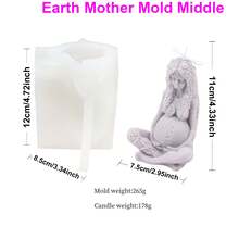 1 件 2.75/4.33 英寸 3D 地球母亲蜡烛模具 DIY 月亮母亲森林女神盖亚女神蜡烛硅胶模具,树脂石膏雕像蜡烛制作工具家居装饰手工艺品礼物 - 白色 - 查看 5