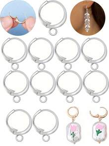 20/50pcs Earring Hooks, Earring Findings, Lever Back Earrings, Earring Wires, Suitable For Men And Women, For Earring Making, In Gold And Silver Color