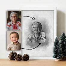 1 Stück, fügen Sie Ihre Liebsten zu Fotos hinzu, haben Sie einen Vater oder eine Mutter verloren, holen Sie sich Familienporträts aus Fotos, personalisierte kombinierte Fotos, personalisierte Weihnachtsgeschenke, Gedenk-Geschenke für Mama und Papa, Geschenk