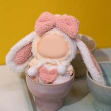 This Is A 17cmlababa Hanger, Two Pieces Garment With Droplet-Eared Rabbit Clothes, For Labubu A Headgear And A Strappy Vest, Little Animals , Cute And Adorable