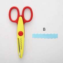 1pc Handmade DIY Photo Album Safety Scissors With Flower Edge, Kindergarten Fun Scissors For Cutting Photos - Multicolor - View 9