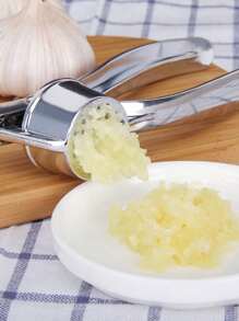 1PC Garlic Press, Garlic Mincer, Garlic Crusher, Ginger Press, Kitchen Gadget, Stainless Steel, Easy To Clean, Ergonomic Design, Time-Saving, Food Prep Essential, Cooking Aid For Home Chefs, Adults, Foodies