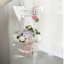Sanrio Hello Kitty Bouquet Gift Box, Including Fabric Flowers And Leaf Pink Tones, Suitable For Home Decoration Such As Birthdays, Weddings, Anniversaries, Party Props, And Desktop Decorations. Celebration Gift | Charming Bouquet Design | Decorative Bow