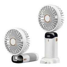 1 pièce Mini ventilateur portable rechargeable USB, petit ventilateur électrique pliant avec affichage numérique, ventilateur de cou portable pour dortoir, bureau