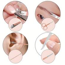14pcs Pink, Blue, Green Nail Clipper Set For Home Use, Manicure Tools
