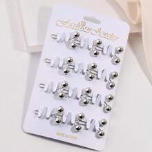 12pcs/Pack Wholesale U-Shaped Hijab Clip Muslim Women Scarf Fixing Brooch Headscarf Pearl Pin Hijab Accessories