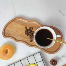 1pc Asymmetrical Rosewood Tray, Wooden Tray For Home Use, Tea Tray, Cup Tray, Breakfast Tray, Can Hold Pastries, Breads, Snacks, Desserts, Also Suitable For Commercial Serving Tray