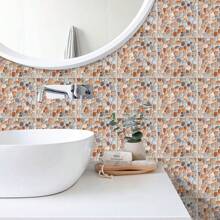 12 piezas de pegatinas de baldosas de piedra 3D autoadhesivas y extraíbles, adecuadas para cocina, baño, sala de estar, dormitorio, papel tapiz de pared, piso, fácil de instalar, 12 piezas/6 piezas, decoración de habitación, decoración de pared, pegatinas de pared, pegatina de pared