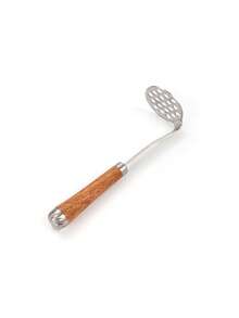 1pc Stainless Steel Potato Masher With Cat Paw Shaped Design, Wooden Handle Kitchen Tool - Silver - View 12