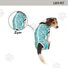 LUVY PET Roupa Cirúrgica Cachorro Macho UV Estampa Azul com Cachorrinhos - Multicolorido - Visão 6
