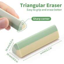 15 件/包多色三角形橡皮擦，不晕染可揉捏橡胶橡皮擦，适合书写、绘画和素描 - 非常适合文具和返校礼物