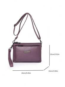 Sac à bandoulière multifonction de couleur unie pour femmes, sac à bandoulière étanche, sac de rangement pour affaires décontractées, sac messager pour l'école et le travail, attaché-case noir pour un usage quotidien, sac de voyage avec plusieurs compartiments, cadeau de vacances