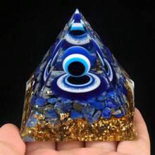 5 Cm Devil's Eye Natural Crystal Ball Pyramid Decorative Crystal Pebble, Suitable For Home Or Car Desktop Decoration.