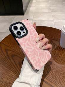 1 pieza Funda de teléfono grueso a prueba de golpes con diseño de letra y estampado de leopardo de otoño/invierno, compatible con iPhone 11, 12, 13, 14, 11 Pro Max, 12 Pro Max, 13 Pro Max, 14 Pro Max, XR, 15, 15 Pro, 15 Pro Max, iPhone 16, 16 Pro, 16 Plus, 16 Pro Max
