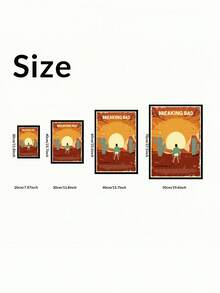 1 件复古绝命毒师电影中世纪艺术海报帆布画墙面印刷画适用于客厅家居装饰 - 彩色 - 查看 9