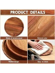 1/2 件木质托盘，适用于盛放食物、小吃、饮料、寿司、牛排、披萨、甜点、蛋糕、面包、早餐、咖啡、茶、熟食拼盘、水果拼盘，易于清洁，非常适合节日、情人节、圣诞节