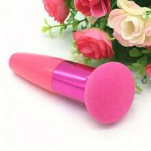 Quaste mit Pilzkopf-Form für flüssiges Make-up, Schwamm Kosmetik Puder Quaste, Schminkpinsel mit glättendem Griff