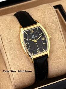 Pablo Raez 1 件 18K 金珠宝女式手表顶级全新酒桶形 IPG 镀不锈钢表壳奢华女士腕表夏季配饰 50 米防水罗马数字显示女士休闲时尚石英表黑色超细纤维皮革手链真条刻度透明白色表盘女式复古高级腕表适合日常使用教师礼物送给母亲或女朋友的流行款式派对装饰毕业婚礼礼物 - 均碼 - 查看 7