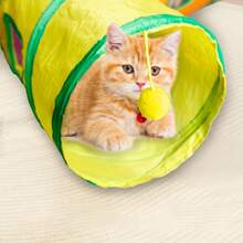 New Designed E-Shaped Cat Tunnel, Versatile Cat Self-Play Tunnel Toy, Removable & Washable, Rollable, Connectable, Suitable For All Seasons - Multicolor - View 6