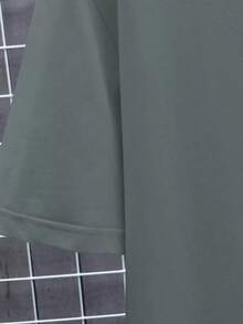 Men's Letter Print Drop Shoulder T-Shirt - Black - View 11