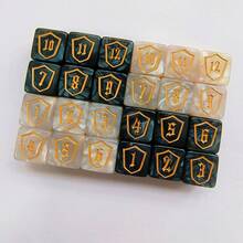 12pcs/24pcs MTG Dice Counter Set - Black Dice With Bold Yellow Number 1-6 And 7-12, Plastic D6 Dice, For Magic: The Gathering, TCG, RPG, Card Games - Basic Game Accessory, Family Dice Game Series - Multicolor - View 8