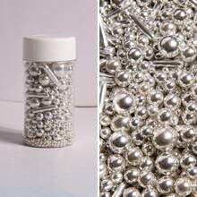 3oz/85g Pearl Sugar Sprinkles, For Cake Decoration, DIY Cake Decorating, Mixed With Metallic Sugar Sprinkles, Suitable For Cakes, Candies, Cupcakes, Macarons, Ice Cream And Various Decorations, Also Applicable For Weddings, Valentine's Day, Halloween, Christmas And Other Occasions, For Decoration Only, Not Edible - Multicolor - View 35